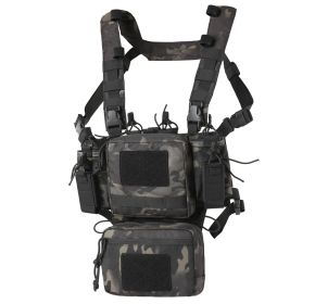 Adjustable & Detachable Tactical Chest Rig (Color: DarkCamo)